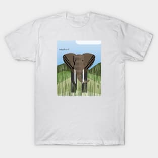 Minimal Zoo Art Series | A to Z  | Elephant T-Shirt